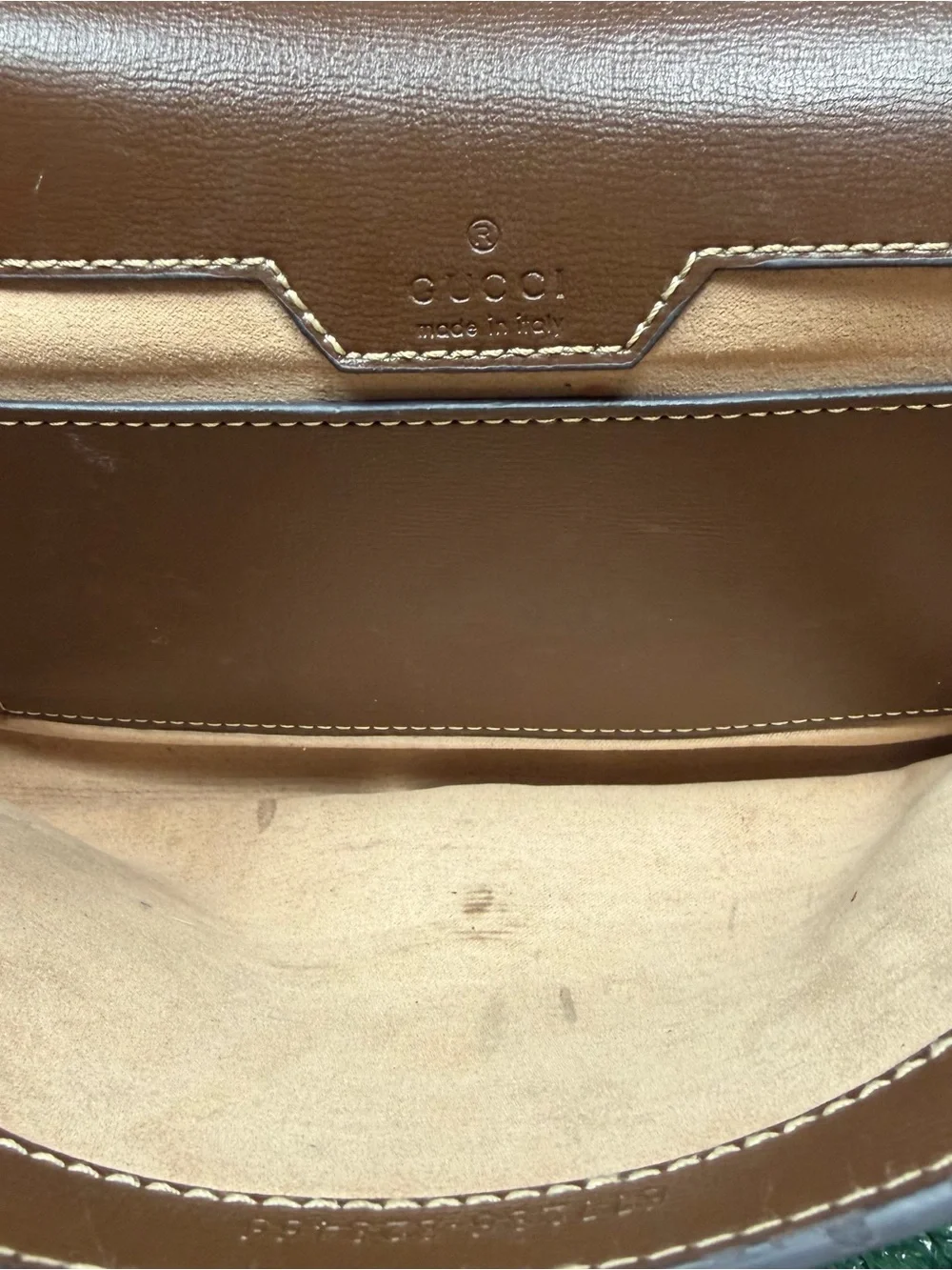 Gucci Beige/Brown GG Supreme Chain Shoulder Clutch